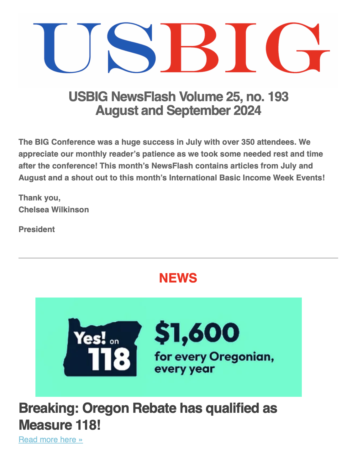 USBIG Newsflash, Aug/Sept 2024