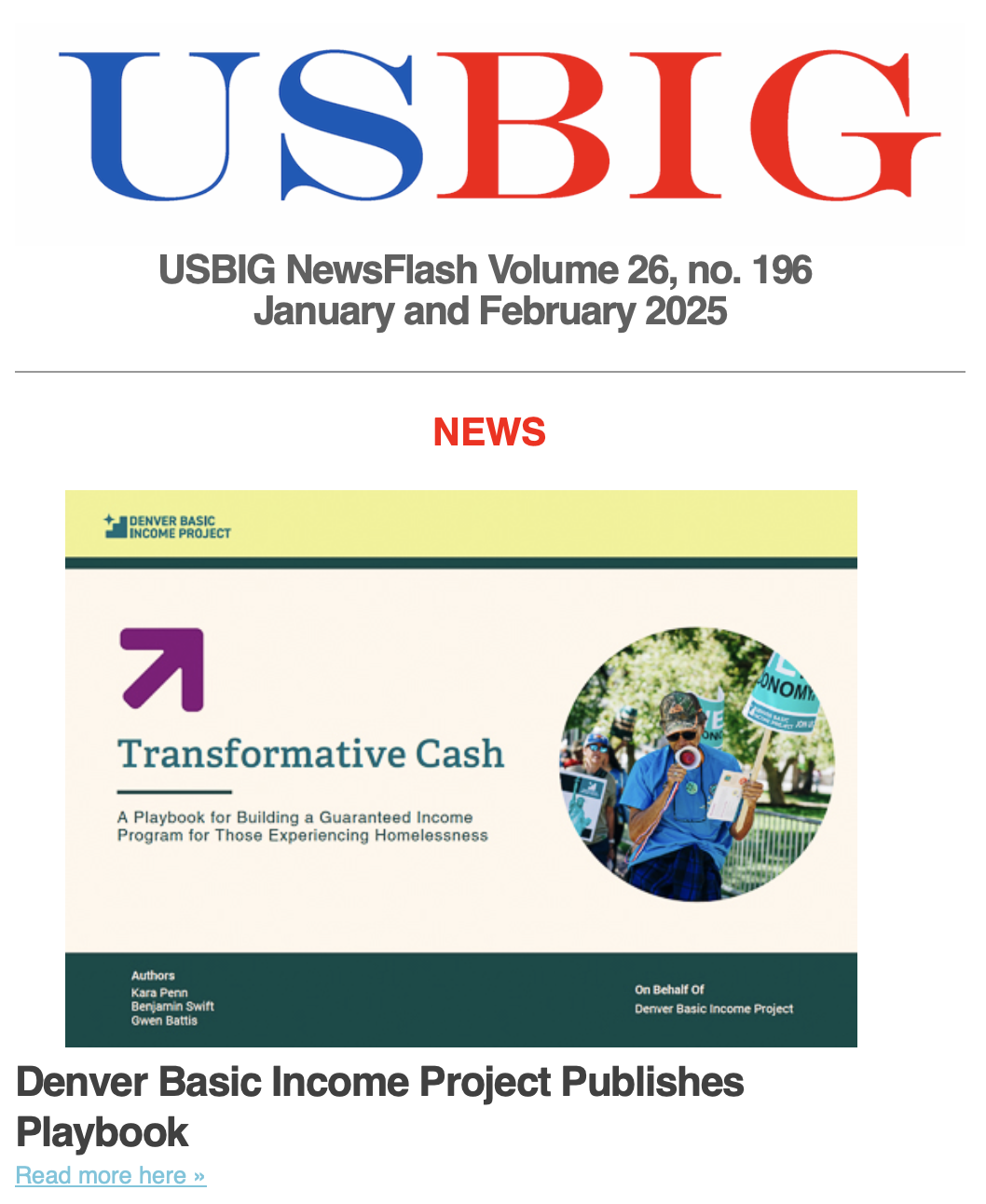 USBIG Newsflash, Jan/Feb 2025